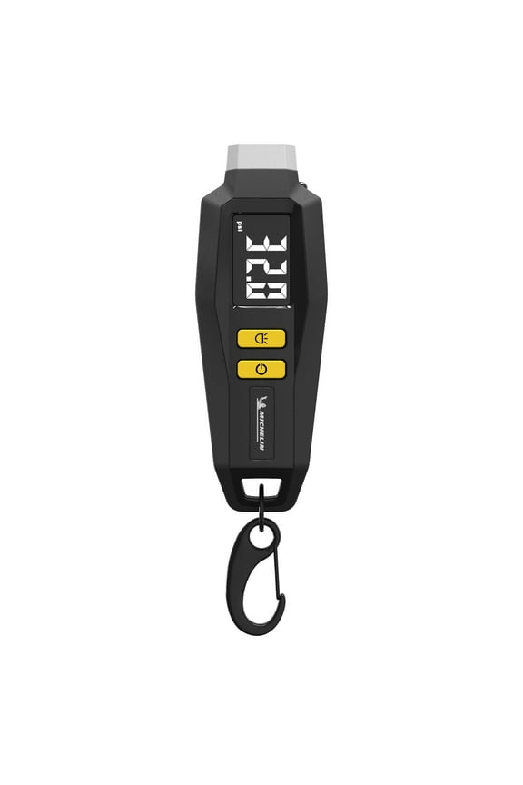 Mini Keychain Digital Tire Gauge, 1 pack, Black, Universal 5-99 psi, 7.1in x 1.02in. 99 psi max