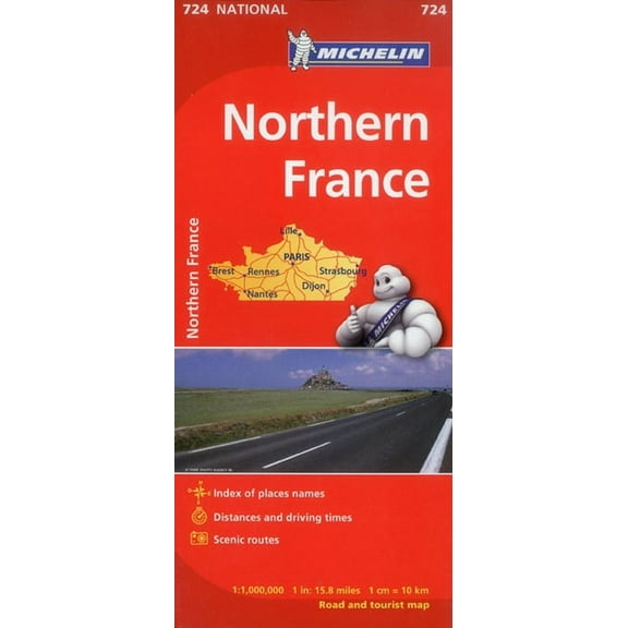 Michelin Northern France Road and Tourist Map - Folded Map