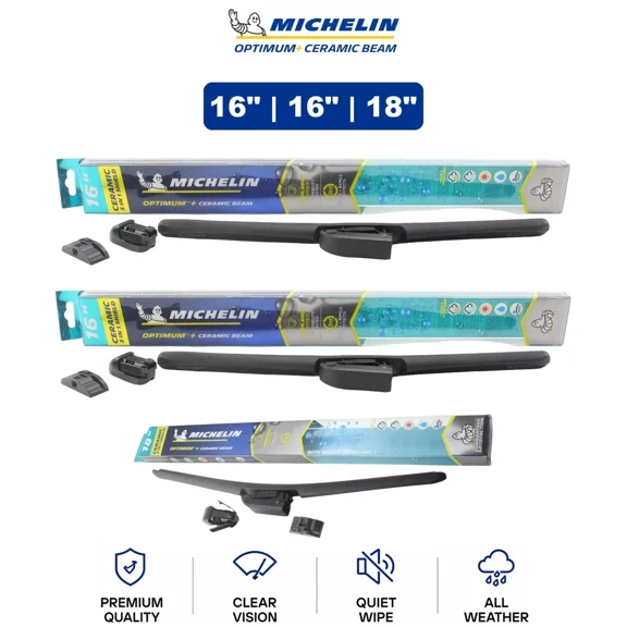 Michelin Optimum+ Ceramic Beam 16"/16"/18" 3-Pc Wiper Blade Set For Capri 79-82