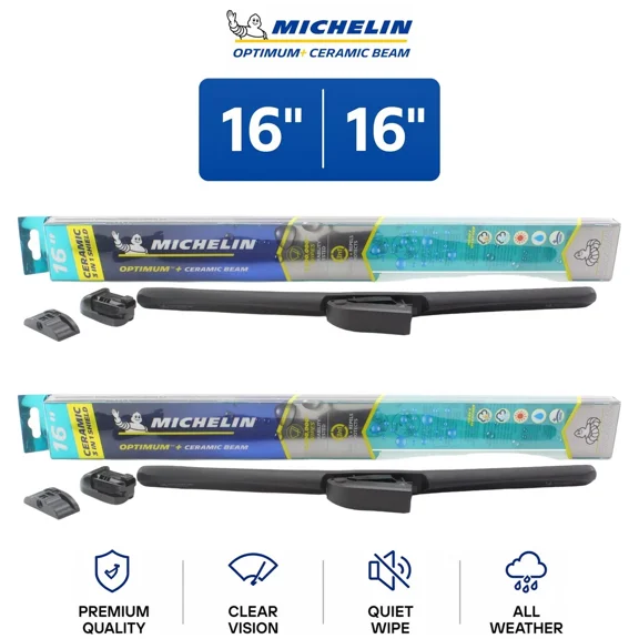 Michelin Optimum+ Ceramic Beam 16"/16" Wiper Blade Set 2-Pc For Executive Limo