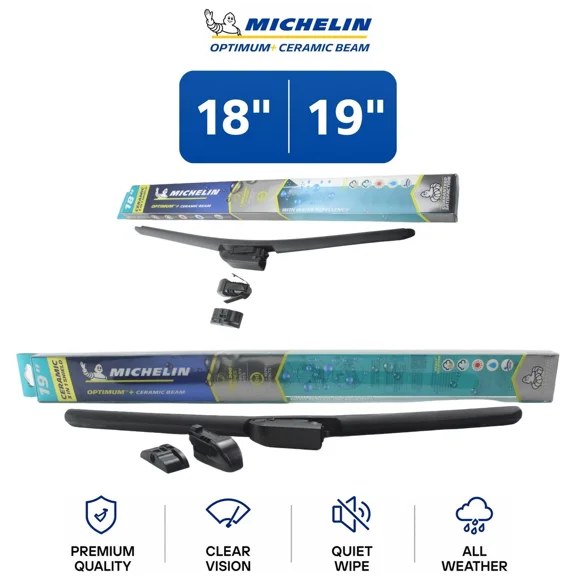 Michelin Optimum+ Ceramic Beam 18"/19" Wiper Blade Set 2-Pc For 124 Spider 17-20