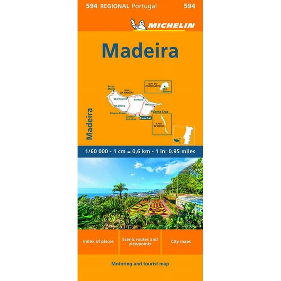 Michelin Portugal, Madeira Road and Tourist Map 594 (Sheet map, folded)