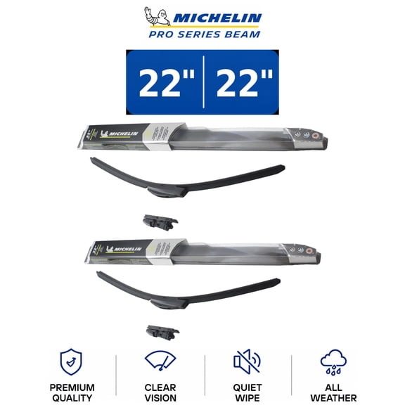 Michelin Pro Series Beam 22"/22" Wiper Blade Set 2-Pc For Olds. Intrigue 98-02 - Uniform-Contact Technology | Professional Clarity
