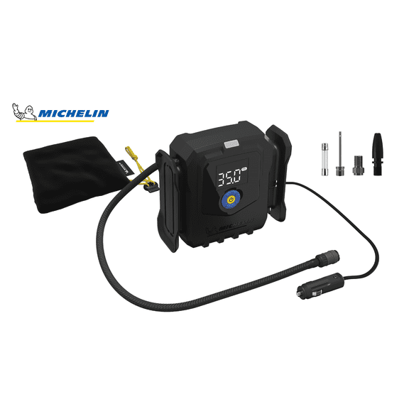 Michelin 12V Rapid Digital Tire Inflator with LCD Display and Integrated Air Hose Storage