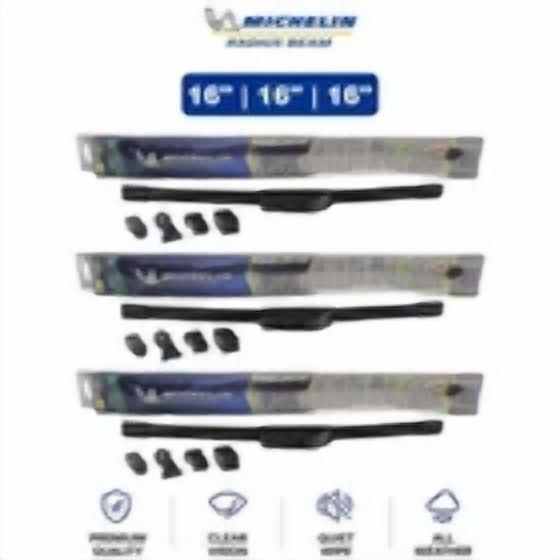 Michelin Radius Beam 16"/16"/16" 3-Pc Wiper Blade Set For Pontiac Sunbird 86-89