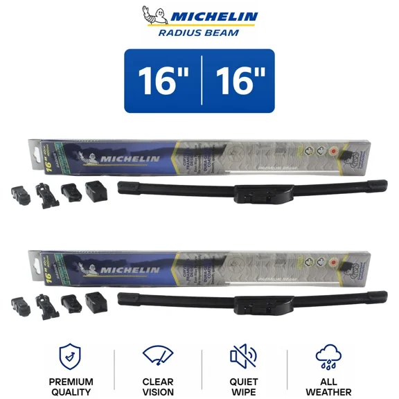 Michelin Radius Beam 16"/16" Wiper Blade Set 2-Pc For GMC Typhoon 92-93