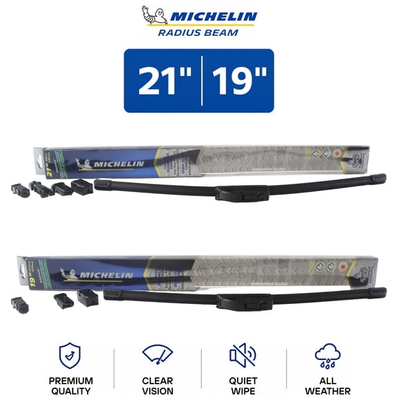 Michelin Radius Beam 21"/19" Wiper Blade Set 2-Pc For Nissan Z 23-26 - Arc-Fit Technology | Superior Year-Round Visibility