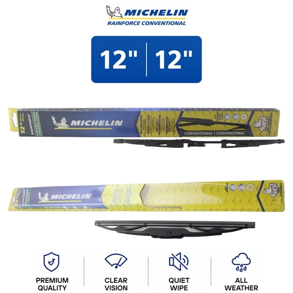 Michelin RainForce Conventional 12"/12" Wiper Blade Set 2-Pc For Alfa GTZ 64 - Classic Frame Technology | Built for Rainy Conditions