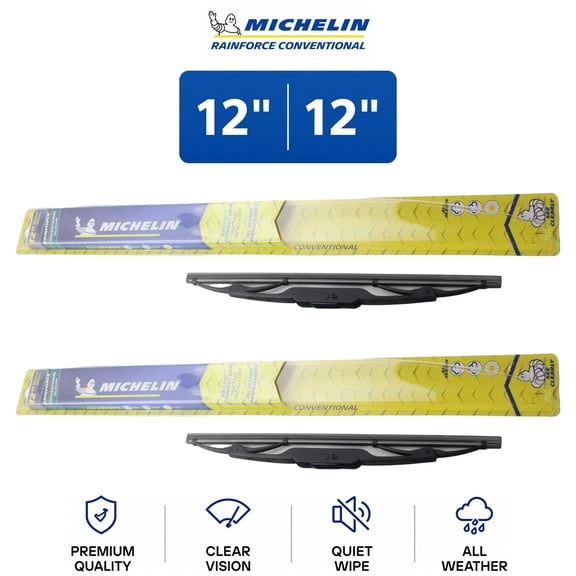 Michelin RainForce Conventional 12"/12" Wiper Blade Set 2-Pc For Alfa GTZ 64 - Classic Frame Technology | Built for Rainy Conditions
