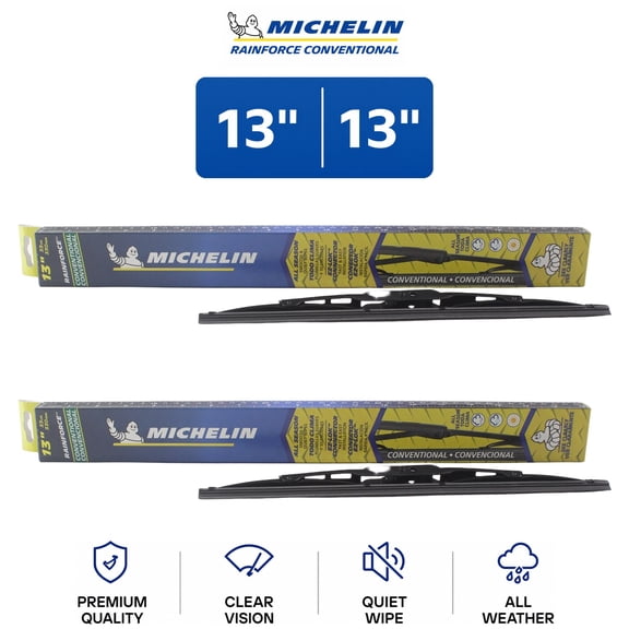 Michelin RainForce Conventional 13"/13" Wiper Blade Set 2-Pc For Spitfire 65-80 - Classic Frame Technology | Built for Rainy Conditions