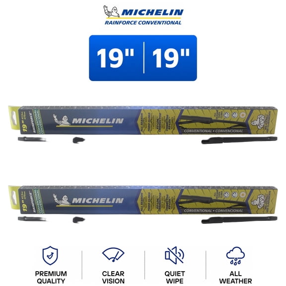 Michelin RainForce Conventional 19"/19" Wiper Blade Set 2-Pc For Pathfinder - Classic Frame Technology | Built for Rainy Conditions