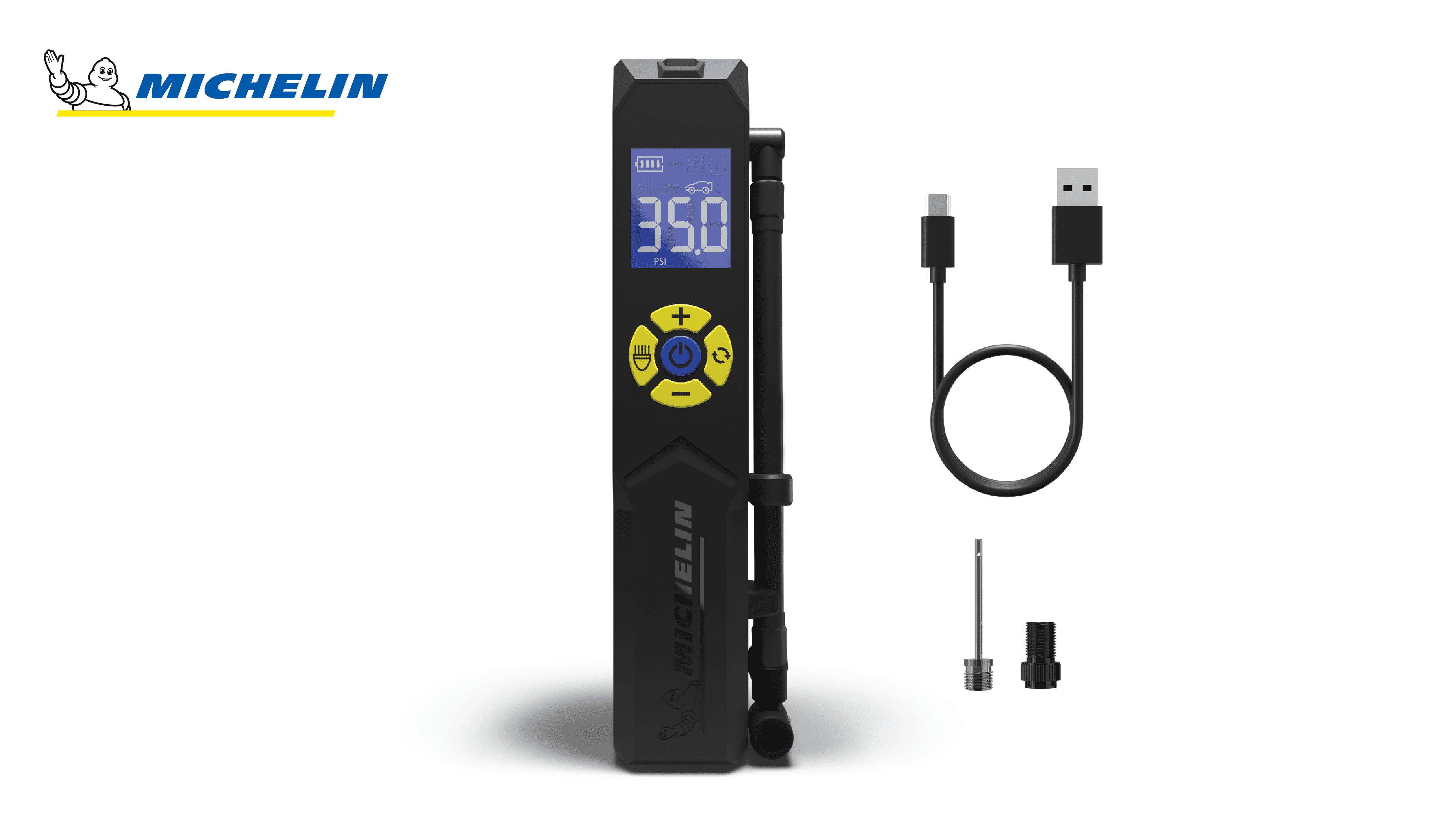 ミシュラン ポータブル電動空気入れ Michelin Air Inflator Michelin-Rechargeable-Top-off-