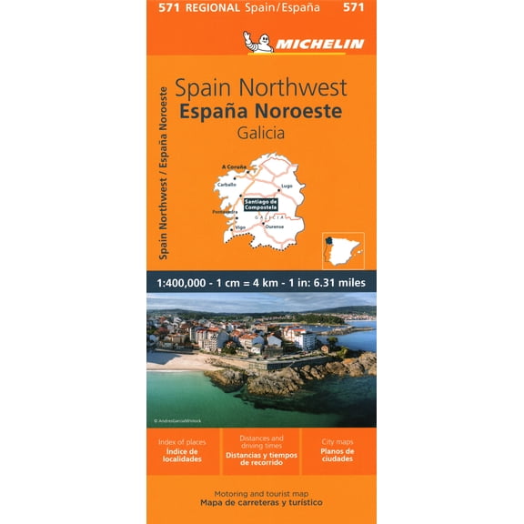 Maps/Regional (Michelin): Michelin Spain: Northwest, Galicia Map 571 (Sheet map, folded)