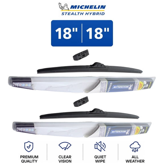 Michelin Stealth Hybrid 18"/18" Wiper Blade Set 2-Pc For Chevrolet Astro 85-05 - Quiet Streak-Free Wiping | Fits Most Vehicle Models