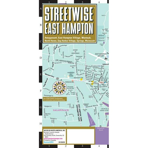 Michelin Streetwise Maps Streetwise East Hampton Map Laminated City Map of East Hampton, New