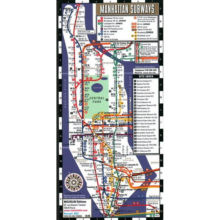 michelin-streetwise-maps-streetwise-manhattan-bus-subway-map-laminated-subway-bus-map-of-manhattan-new-york-sheet-map-folded-walmart-com