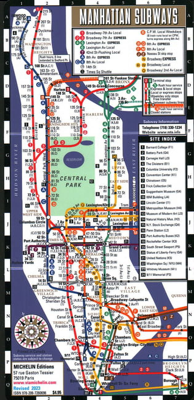 Michelin Streetwise Maps Streetwise Manhattan Bus Subway Map