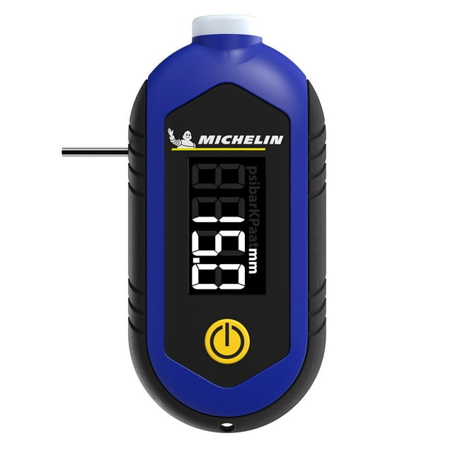 Michelin Tire Tread Depth and Pressure Gauge 1 Pack, Black, 599 Psi, 4