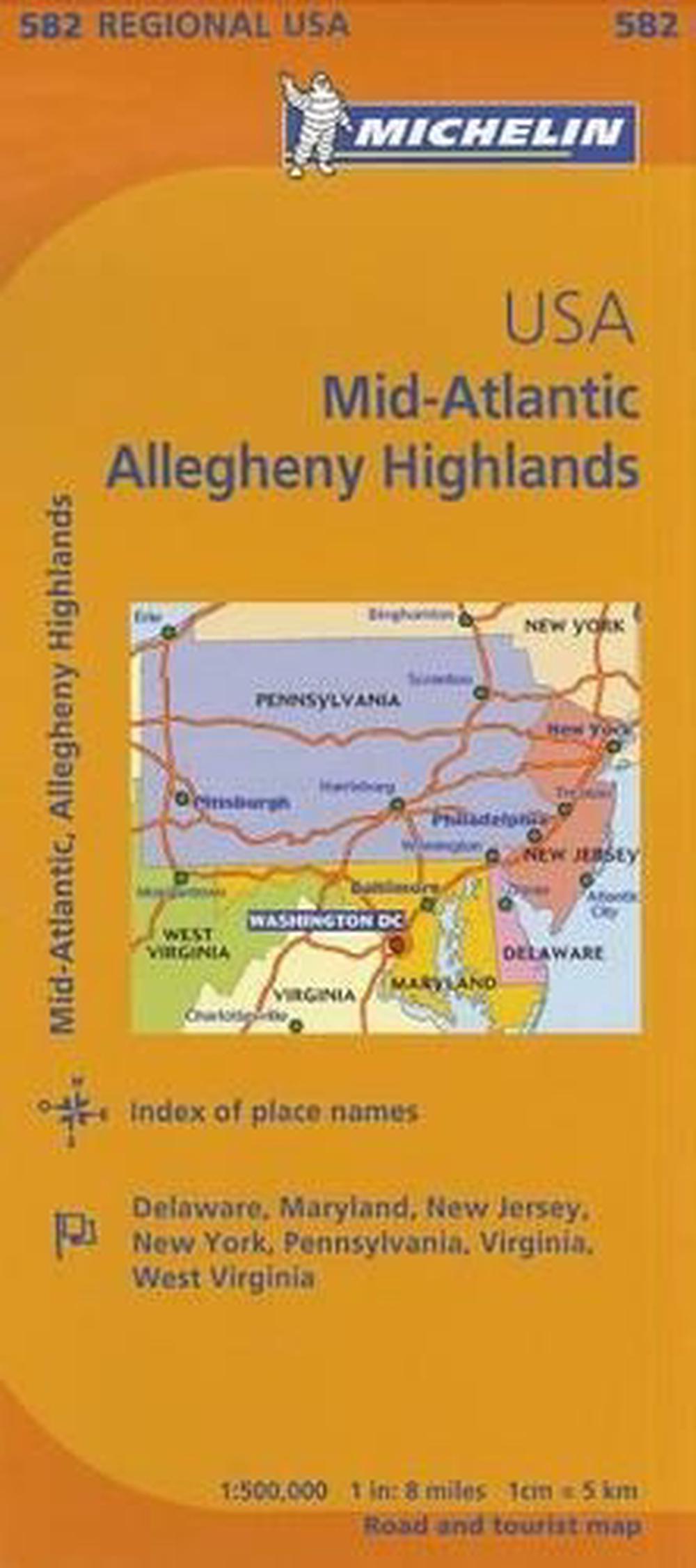 Michelin USA: Mid-Atlantic, Allegheny Highlands Map 582 - Folded Map - image 1 of 1