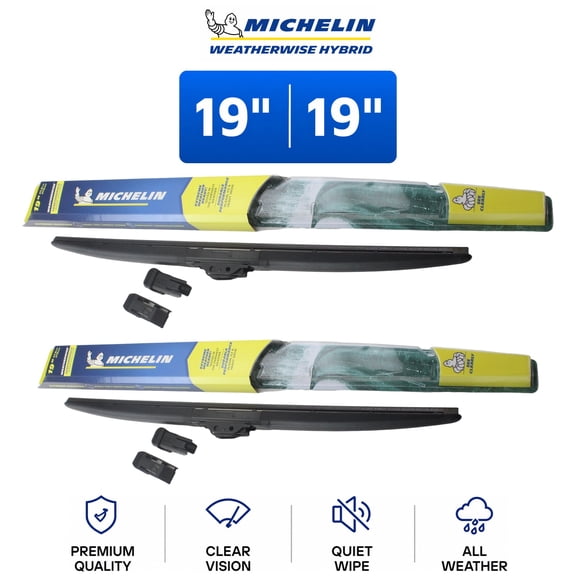 Michelin WeatherWise Hybrid 19"/19" Wiper Blade Set 2-Pc For Eclipse 90-91 - Engineered for Rain, Snow & Ice | Streak-Free Set