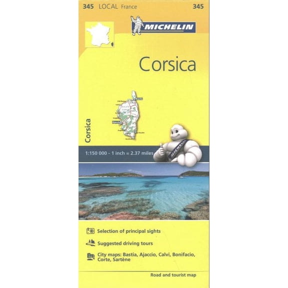 Michelin france : corsica map 345 - folded map: 9782067210806