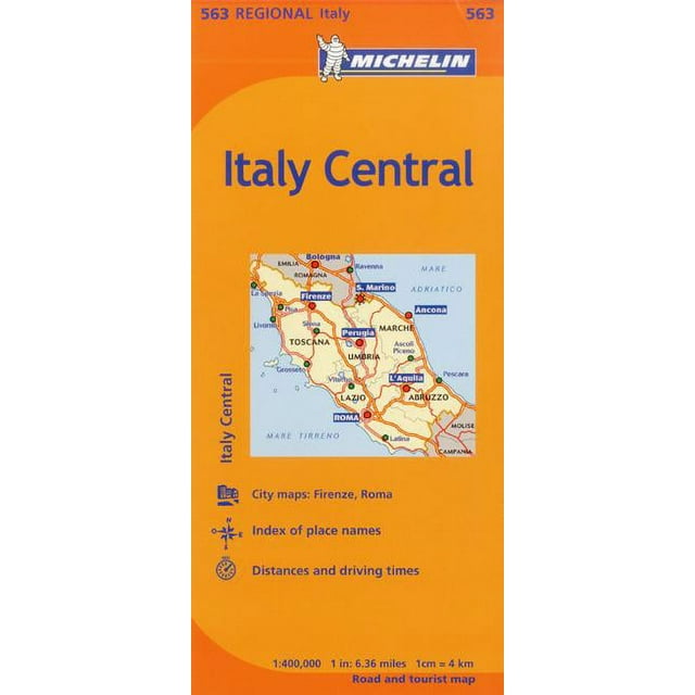 Michelin italy: central map 563 - folded map: 9782067175341 - Walmart.com