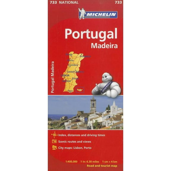 Michelin portugal, madeira road and tourist map - folded map: 9782067171299