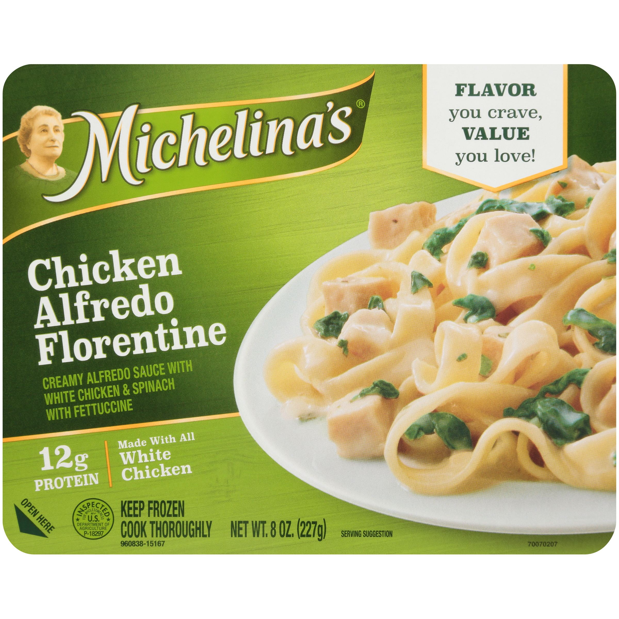 Michelina's® Chicken Alfredo Florentine 8 oz. Tray
