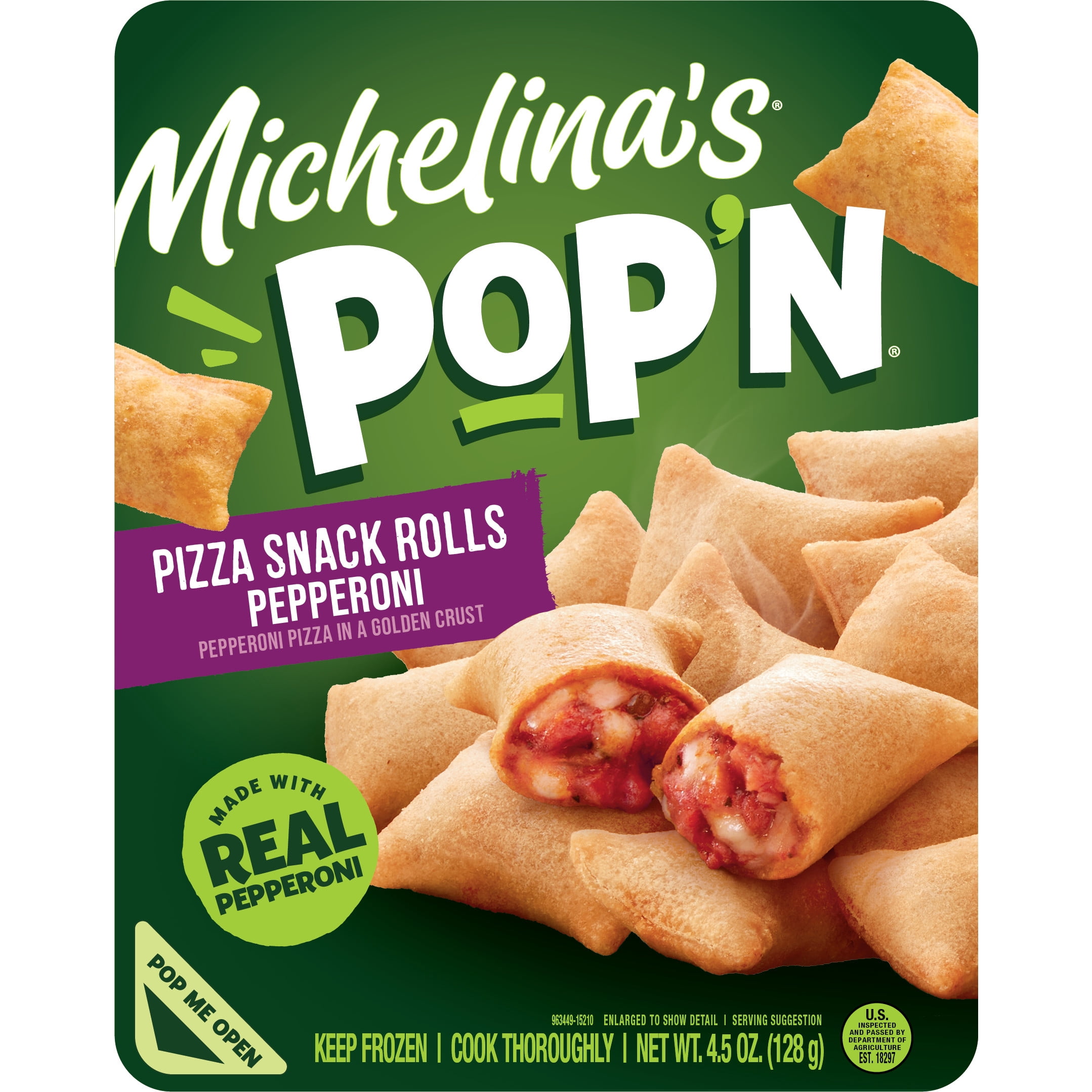 Michelina's Pepperoni Pizza Snack Rolls 4.5oz Frozen Meal Crispy