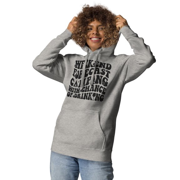 Michelle Hartman Camping Hoodie, Sizes S-3X (Carbon Grey, M)