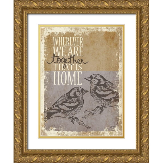 Michelle, Misty 12x14 Gold Ornate Wood Framed with Double Matting Museum Art Print Titled - Together is Home