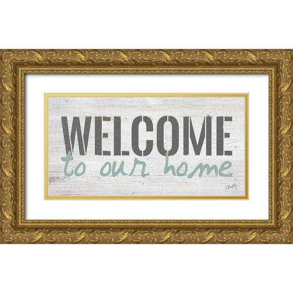 Michelle, Misty 32x18 Gold Ornate Wood Framed with Double Matting Museum Art Print Titled - Welcome to Our Home