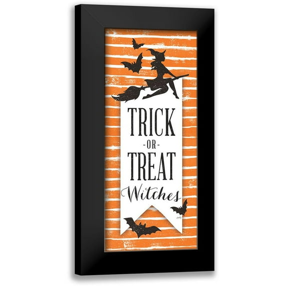 Michelle, Misty 8x14 Black Modern Framed Museum Art Print Titled - Trick or Treat Witches