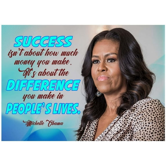 Michelle Obama Motivational Poster Quote Inspirational Quotes Classroom Posters Book Promised Land Barack White House Autobiography Michelle Historical Women Inspiration
