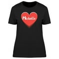 thumbnail image 1 of Michelle On Red Heart T-Shirt Women -Image by Shutterstock, Female Large, 1 of 2