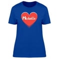 thumbnail image 1 of Michelle On Red Heart T-Shirt Women -Image by Shutterstock, Female Small, 1 of 2