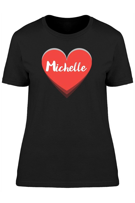 Michelle On Red Heart T-Shirt Women -Image by Shutterstock, Female Small