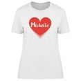 thumbnail image 1 of Michelle On Red Heart T-Shirt Women -Image by Shutterstock, Female x-Large, 1 of 2