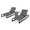 thumbnail image 1 of Michelle Outdoor Black Aluminum and Outdoor Mesh Chaise Lounges with Matching Table, 1 of 6