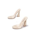 thumbnail image 1 of Cape Robbin THENOIR Women Nude Clear Open Toe Slip On High Heel Mule Pumps (Nude, 8.5), 1 of 2