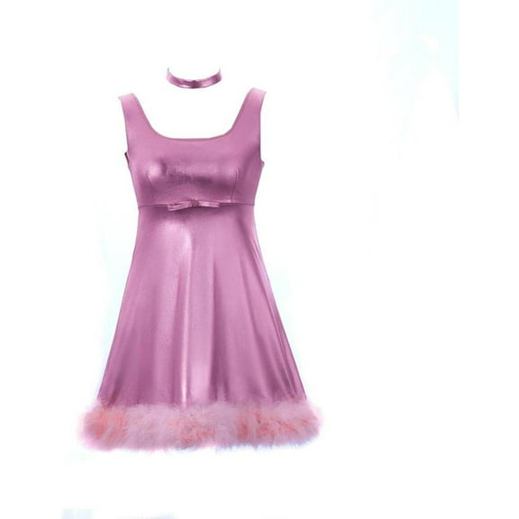 Michelle Purple Plush Hem Sexy Dress