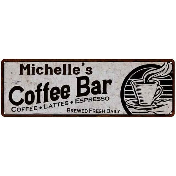 Michelle's Coffee Bar Sign Kitchen Decor 8x24 108240007022