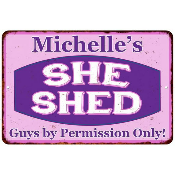 Michelle's Purple & Pink SHE SHED Vintage Sign 12x18 Wall Décor 112180040442