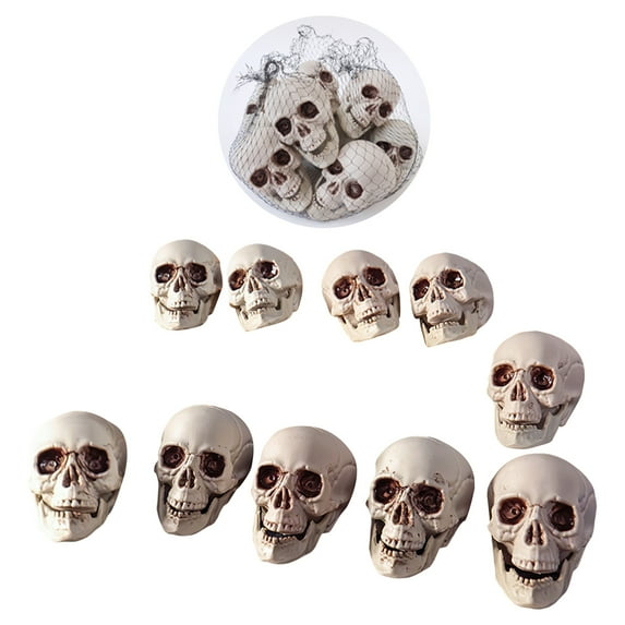 Michellecmm 10 Pcs Halloween Skull Decors Gothic Style Skeleton Home Decorations for Haunted House Party Holiday