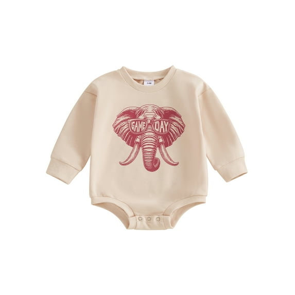 Michellecmm Baby Boys Girls Romper Fashion Print Long Sleeve Crew Neck Bodysuit