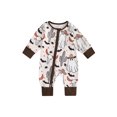 thumbnail image 1 of Michellecmm Baby Jumpsuit, Long Sleeve Crew Neck Ghost Print Zipped Newborn Romper Halloween Baby Clothes for Girls Boys, 1 of 9