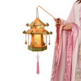 thumbnail image 1 of Michellecmm Chinese Light-Up Lantern Paper Palace Lotus Pendants Colorful Pattern Hand-Held Cute Cartoon Lamp, 1 of 1