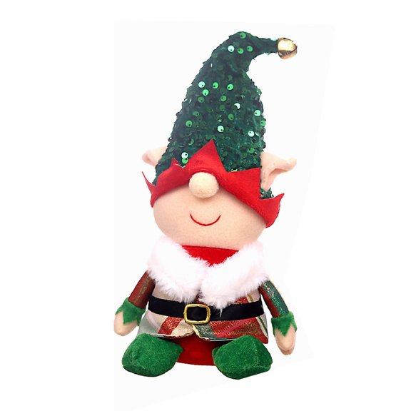 Michellecmm Christmas Elf Stuffed Animals Sitting Elf Plush Toys Holiday Dolls