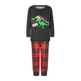 thumbnail image 1 of Michellecmm Christmas Family Pajamas Matching Set, Long Sleeve Dinosaur Print T-shirt with Plaid Pants Sleepwear Loungewear, 1 of 7