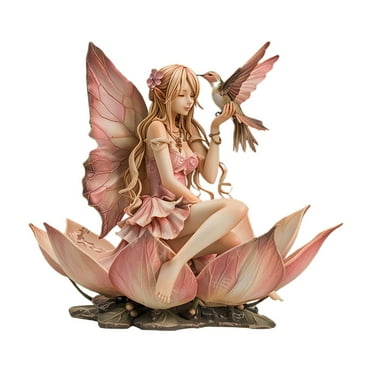 Michellecmm  Fairy and Lotus Bird Decor Statue Sculpture for Home, Office